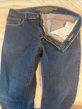 American Eagle Outfitters Men's Slim Straight Jeans 34x34- Dark Blue Wash